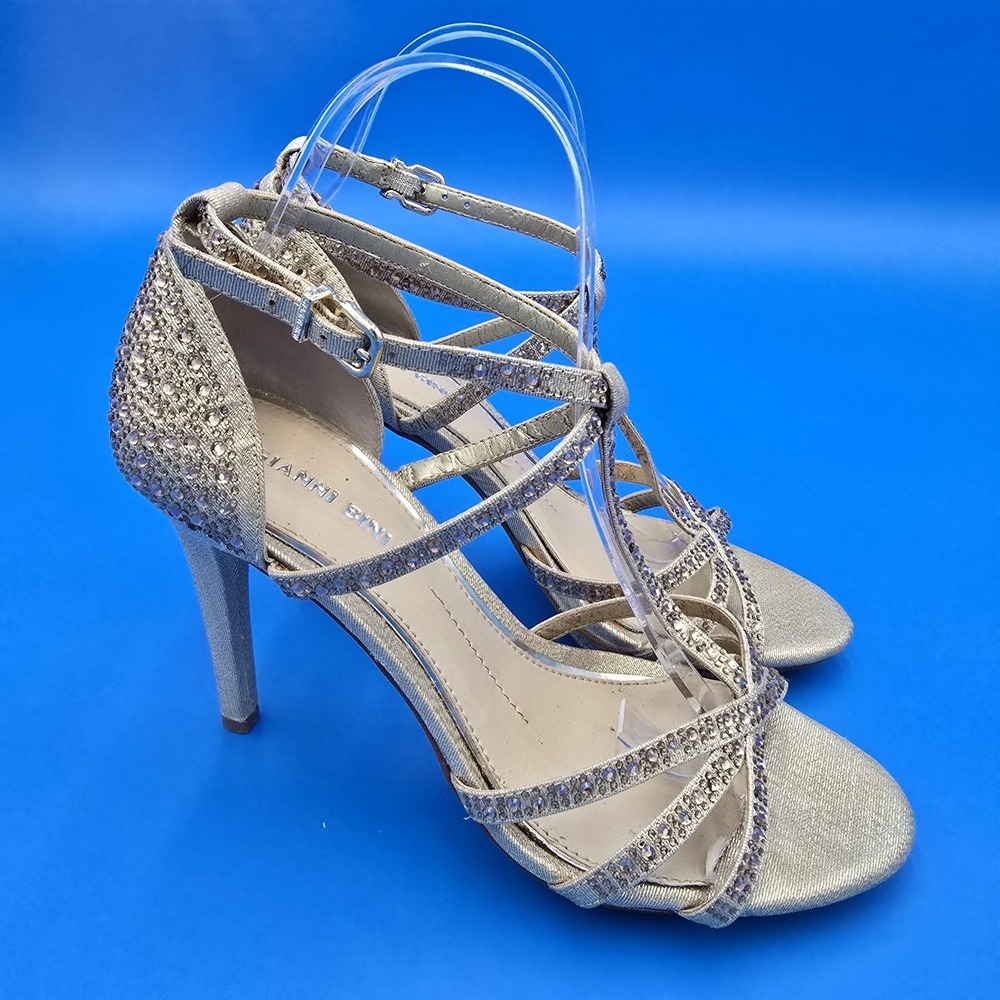 Gianni Bini Women's Strappy Stiletto Heels - Size 9.5 - Gold